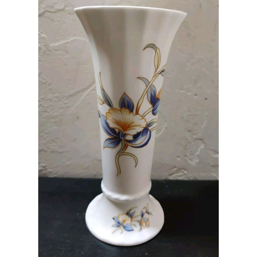 AYNSLEY BUD VASE ENGLAND BONE CHINA JUST ORCHIDS 6.5" Porcelain Flowers